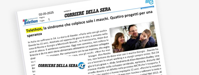 Telethon, la sindrome che colpisce solo i maschi. Quattro progetti per una speranza